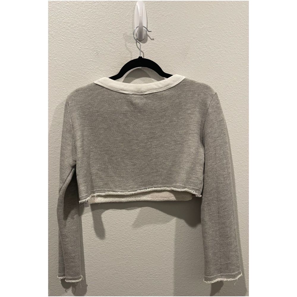 OUT FROM UNDER Grey Round Neck Cropped Sweater - Picture 4 of 4